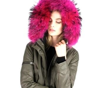 S13 New York Sam Aviator Army Puffer Duck Down Hoodie With Feather Faux Fur S